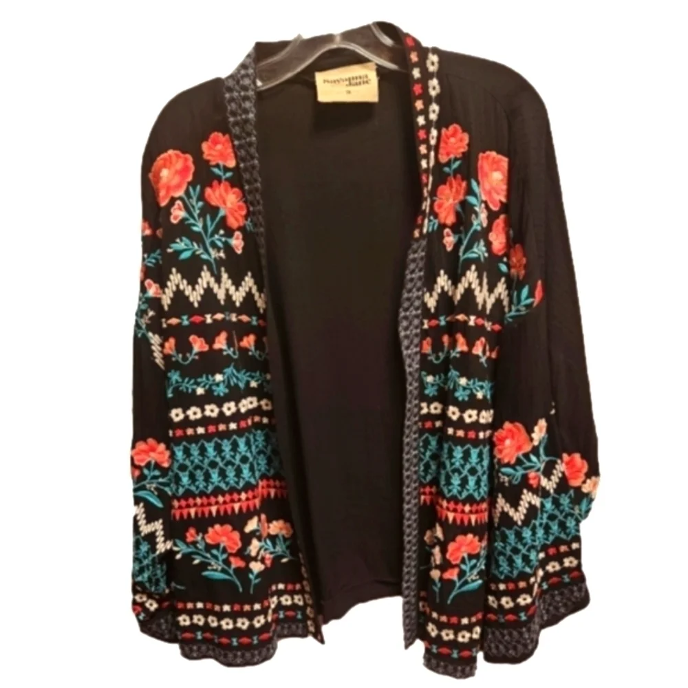 NWOT Savanna Jane Adra embroidered open front cardigan sz 1X